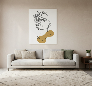 Flower poster abstract woman lines art print - TenStickers