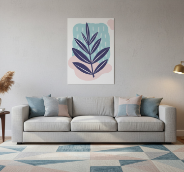 Flowers poster abstract leaf art - TenStickers