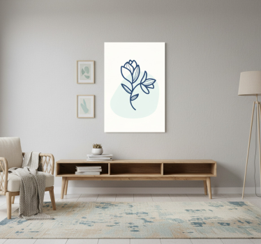 Flowers poster botanical outline artwork - TenStickers