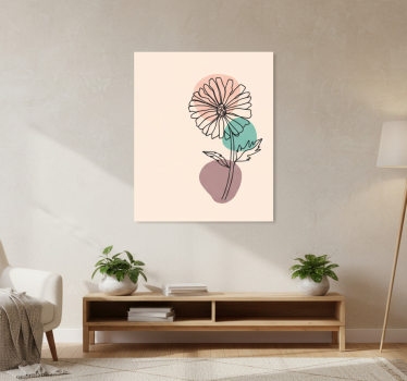 Flowers poster daisy flower nature line art design - TenStickers