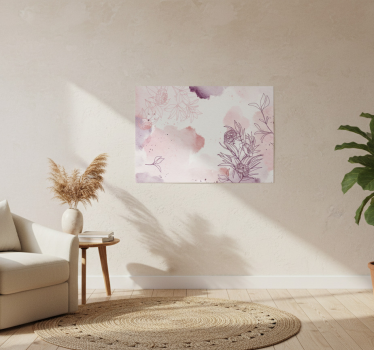 Flowers poster in subtle pastel colors - TenStickers