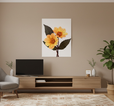 Flowers poster two flowers - TenStickers
