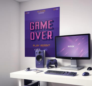 Game over video game wall poster - TenStickers