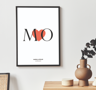 Initials custom love personalise poster - TenStickers