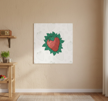 Kitchen poster bright juicy strawberries green leaves - TenStickers