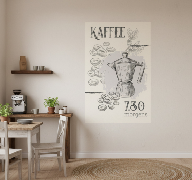 Kitchen poster coffee pattern - TenStickers