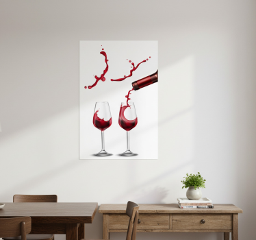 Kitchen poster dynamic wine splash art - TenStickers