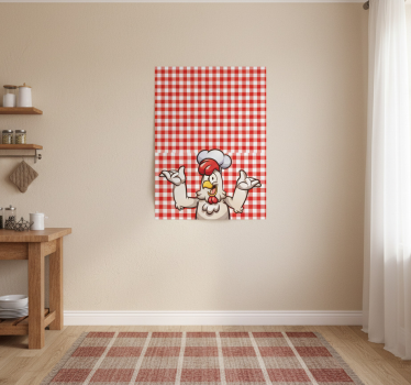 Kitchen poster featuring a cartoon chicken chef - TenStickers