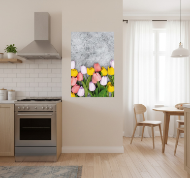 Kitchen poster featuring similar tulip flowers - TenStickers