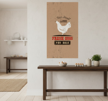Kitchen poster fresh white chicken eggs - TenStickers