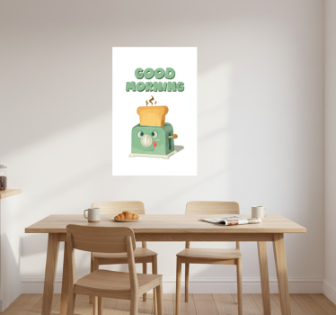 Kitchen poster good morning with toaster - TenStickers