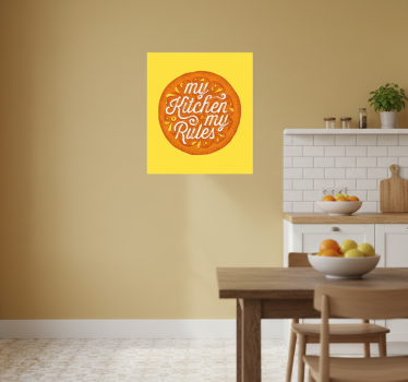 Kitchen poster in orange hand-drawn style - TenStickers