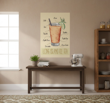 Kitchen poster long island iced tea recipe - TenStickers