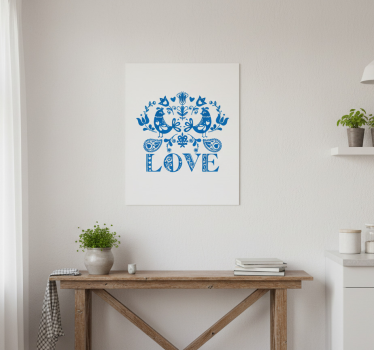Kitchen poster love sign from polish flowers - TenStickers