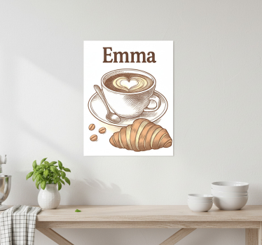 Kitchen poster personalised coffee design - TenStickers