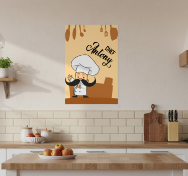 Kitchen poster personalized chef artwork - TenStickers
