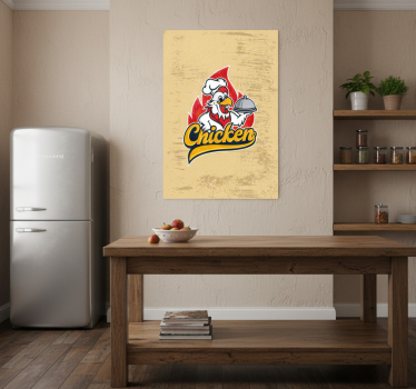 Kitchen poster vintage chicken chef art print - TenStickers