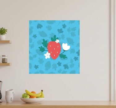 Kitchen poster with colorful fruits and flower pattern - TenStickers