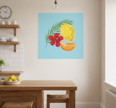 Kitchen poster with pastel lemon fruit design - TenStickers