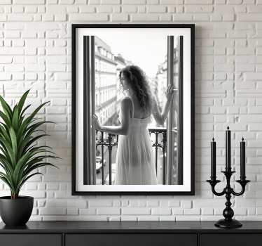 Lady in a morning photo realistic poster - TenStickers
