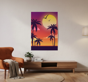 Landscape poster 70's sunset vertical - TenStickers