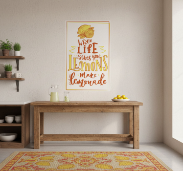 Lemon sketch quote kitchen poster - TenStickers