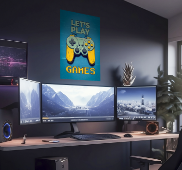 Let's play games text videogame design teenager's room poster - TenStickers