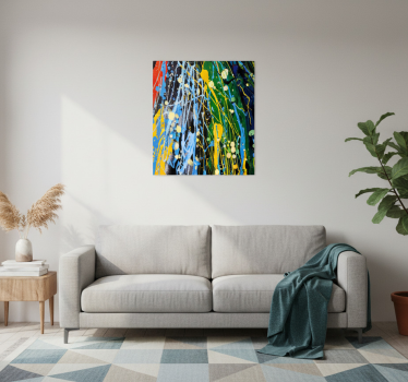 Living room poster art rainbow color splash - TenStickers
