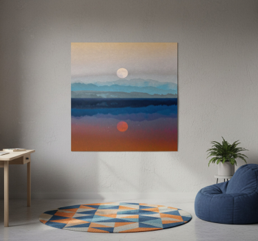 Living room poster beautiful moon space design - TenStickers