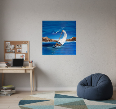 Living room poster canvas sailboats - TenStickers