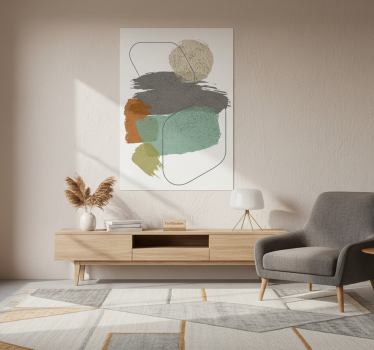 Living room poster abstract paint strokes art - TenStickers