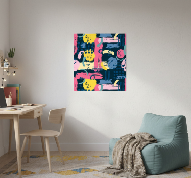 Living room poster colorful abstract art - TenStickers