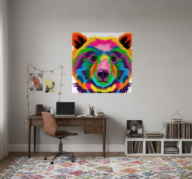 Living room poster colorful bear art print - TenStickers