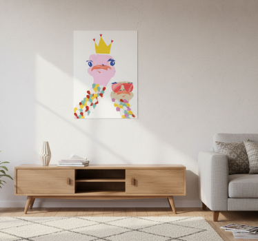 Living room poster colorful ostriches artwork - TenStickers