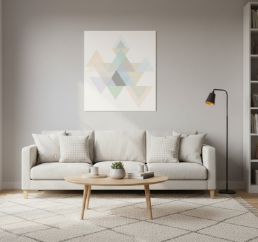 Living room poster colorful triangle art - TenStickers