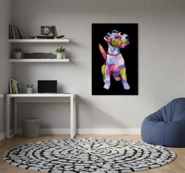 Living room poster geometric animals fox terrier - TenStickers
