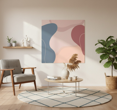 Living room poster in soft wall art colors - TenStickers