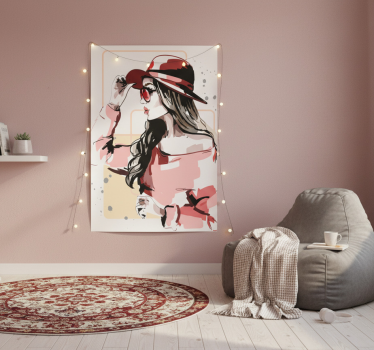Living room poster ladies with hats - TenStickers