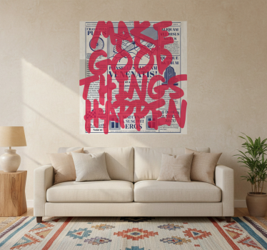 Living room poster make good things happen retro design - TenStickers