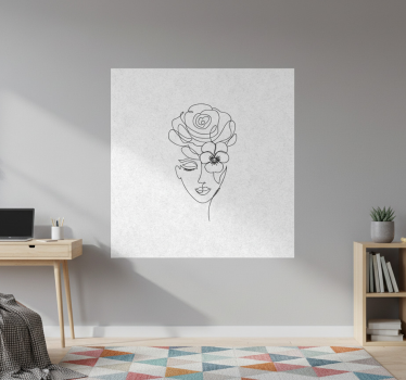 Living room poster minimalist faceless woman art - TenStickers