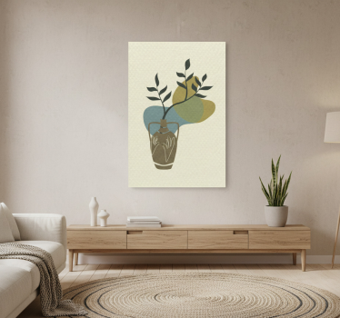 Living room poster japandi minimalist nature design - TenStickers
