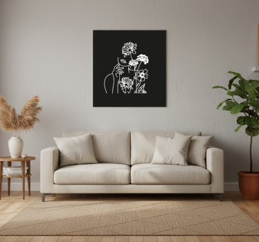 Living room poster minimalistic floral women design - TenStickers