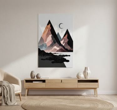 Living room poster nordic geometric mountains art - TenStickers