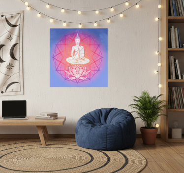 Living room poster of meditating buddha mandala - TenStickers