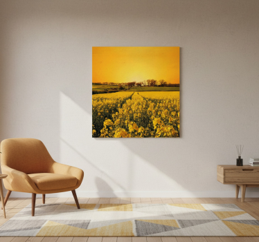 Living room poster of yellow flower field - TenStickers