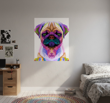 Living room poster pop art pug - TenStickers