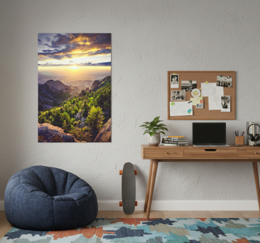 Living room poster sunrise over the mountain - TenStickers