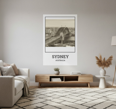 Living room poster sydney black and white - TenStickers