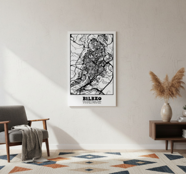 Living room poster topographic bilbao - TenStickers