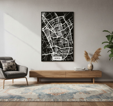 Living room poster topographic map of murcia - TenStickers